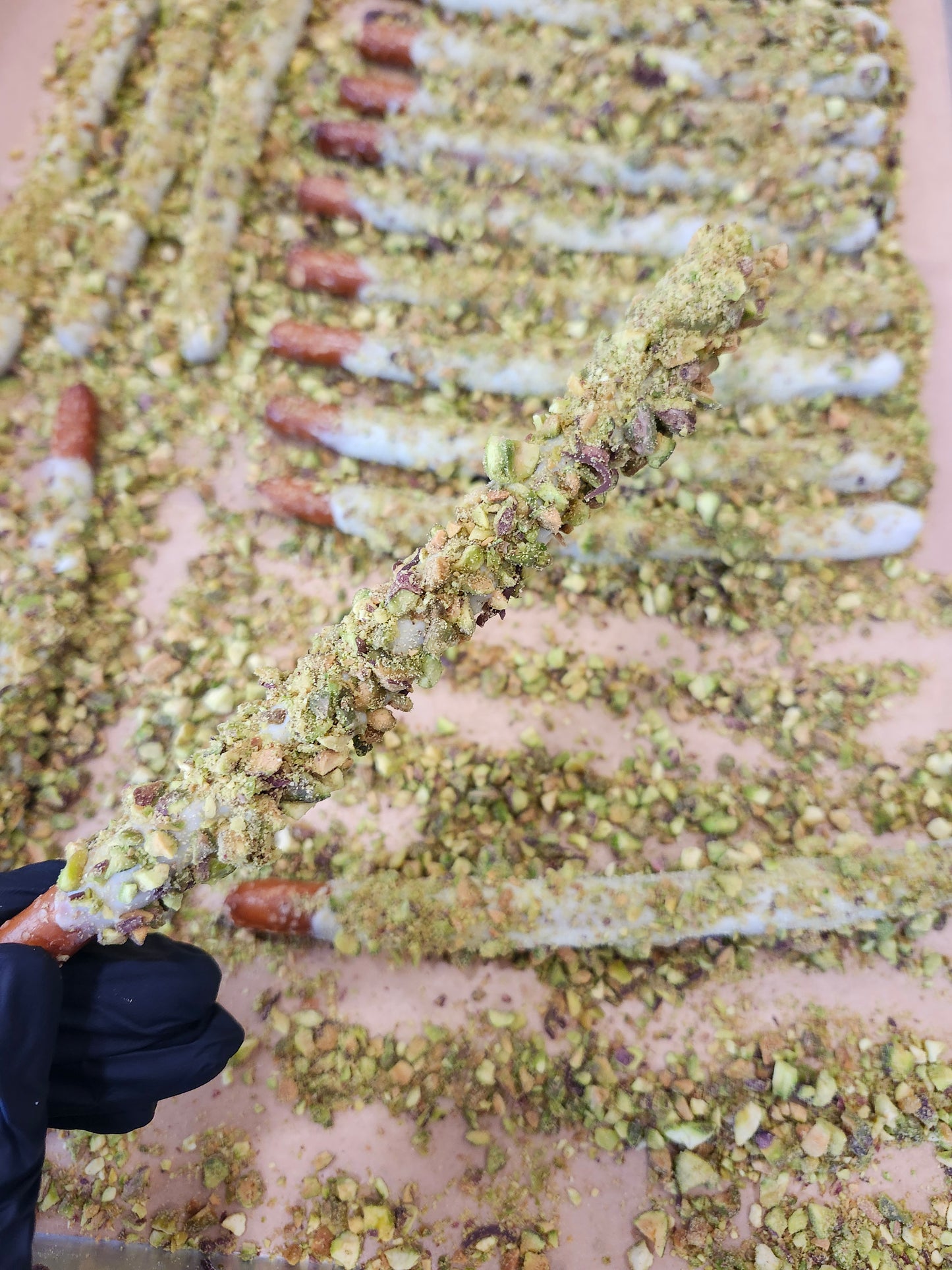 White Chocolate Pistachio Pretzels-One Dozen